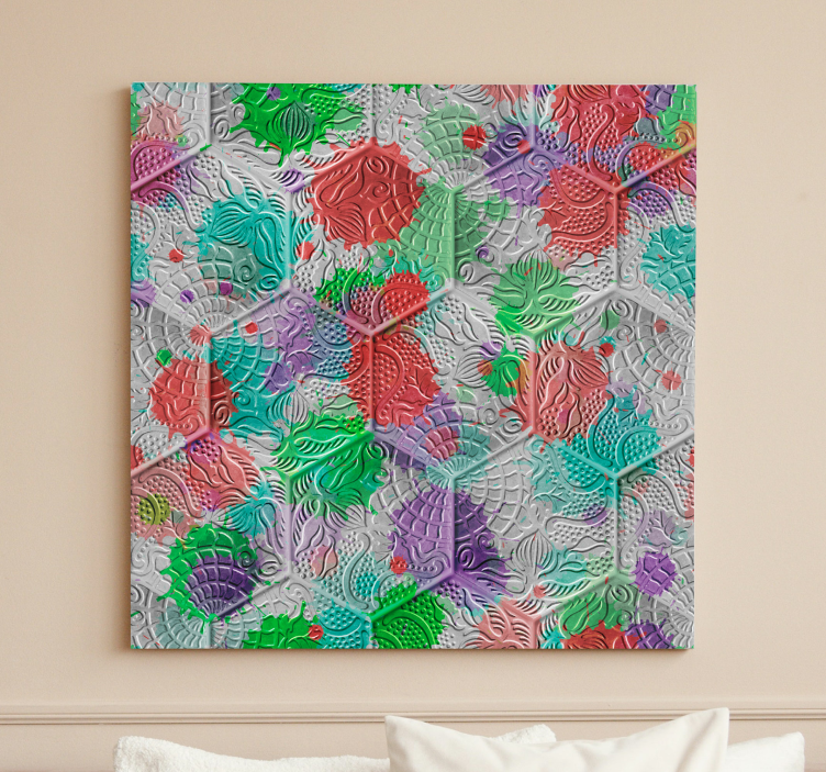 Cuadro retro vintage los azulejos manchados de Gaudí - TenVinilo