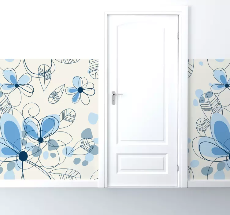 Pieza vinilo para paredes diseño floral abstracto - TenVinilo