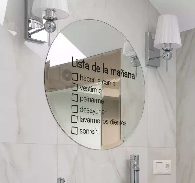 Vinilo espejo lista de la mañana - TenVinilo