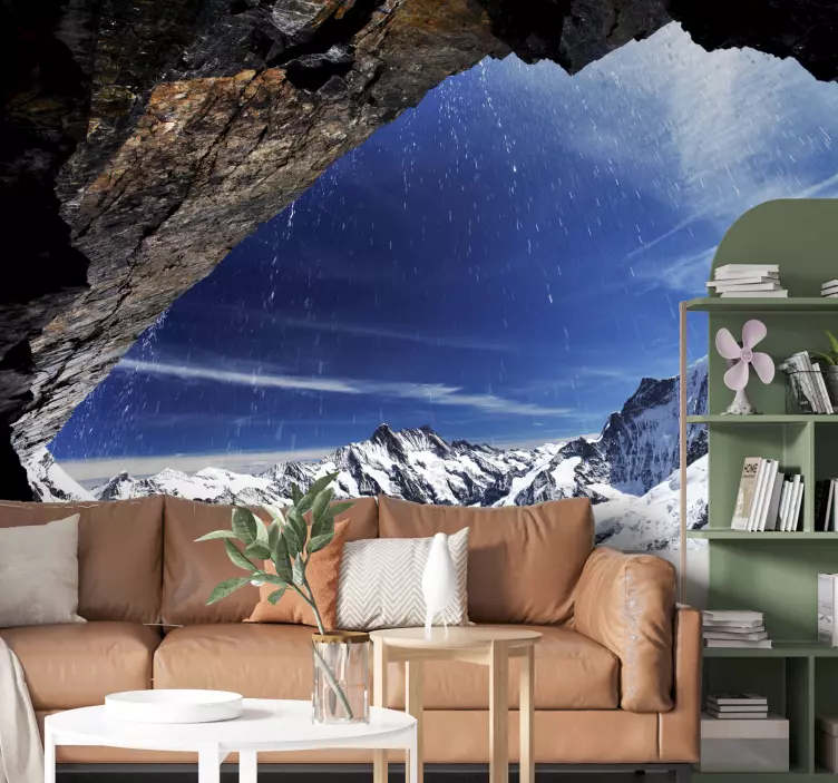 Vinilo decorativo nieve en la montaña - TenVinilo