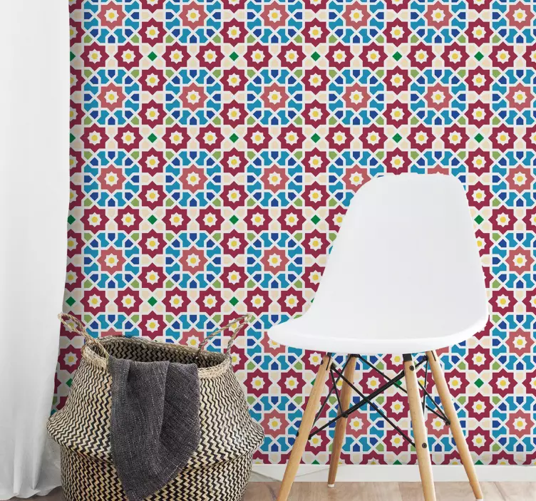 Azulejo hidráulico pared árabe - TenVinilo