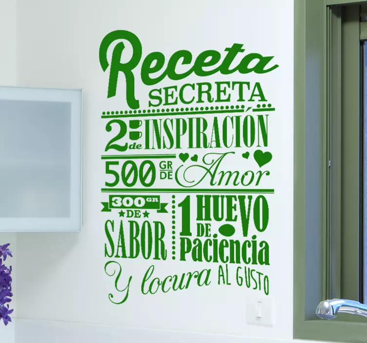 Vinilo decorativo cocina receta secreta - TenVinilo