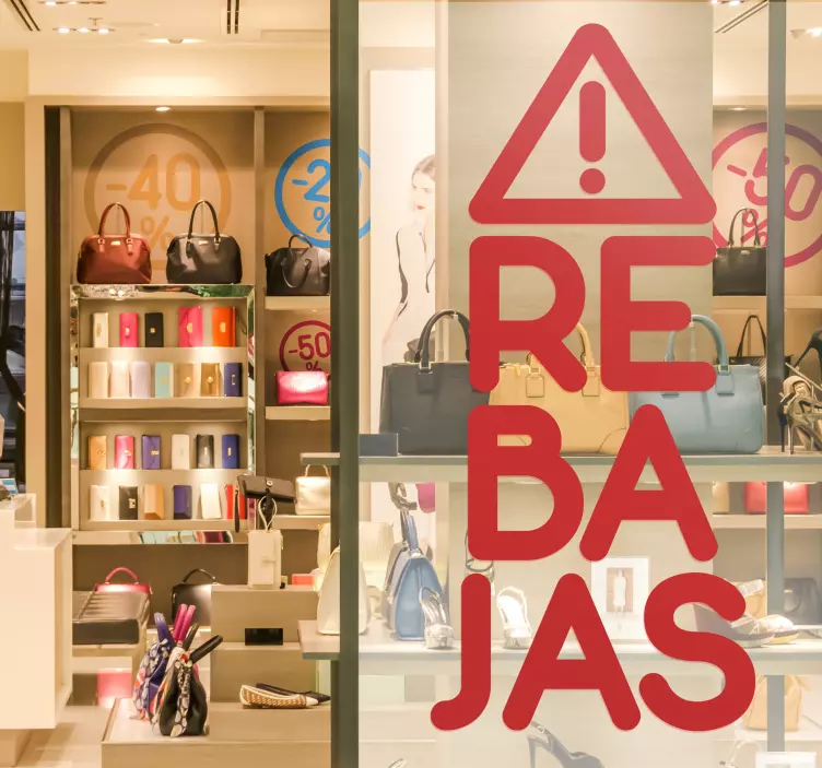 Vinilo escaparate para tiendas de rebajas - TenVinilo