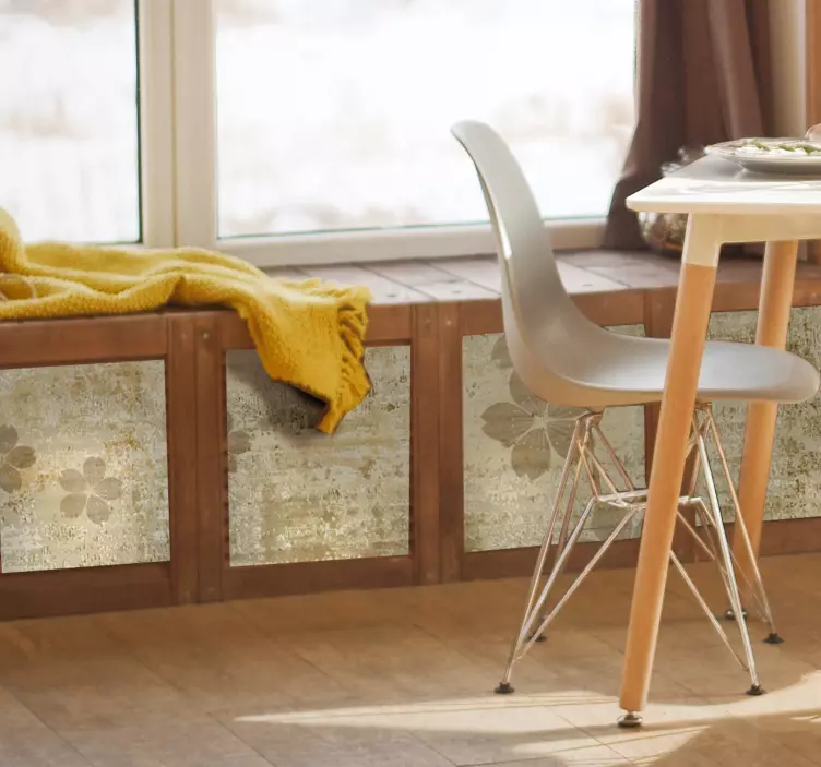 Vinilo para mueble superposición de patrón floral - TenVinilo