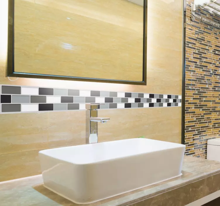 Vinilo cenefa adhesiva azulejos grises - TenVinilo