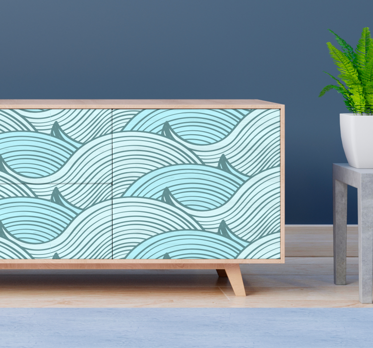 Vinilo para muebles de olas dibujadas - TenVinilo