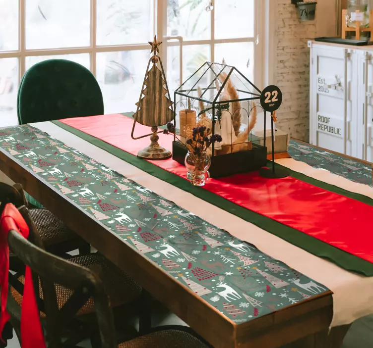 Pegatinas de navidad Patrón de bosque de navidad - TenVinilo