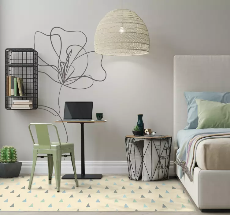 Vinilo flor dibujo minimalista de flores - TenVinilo