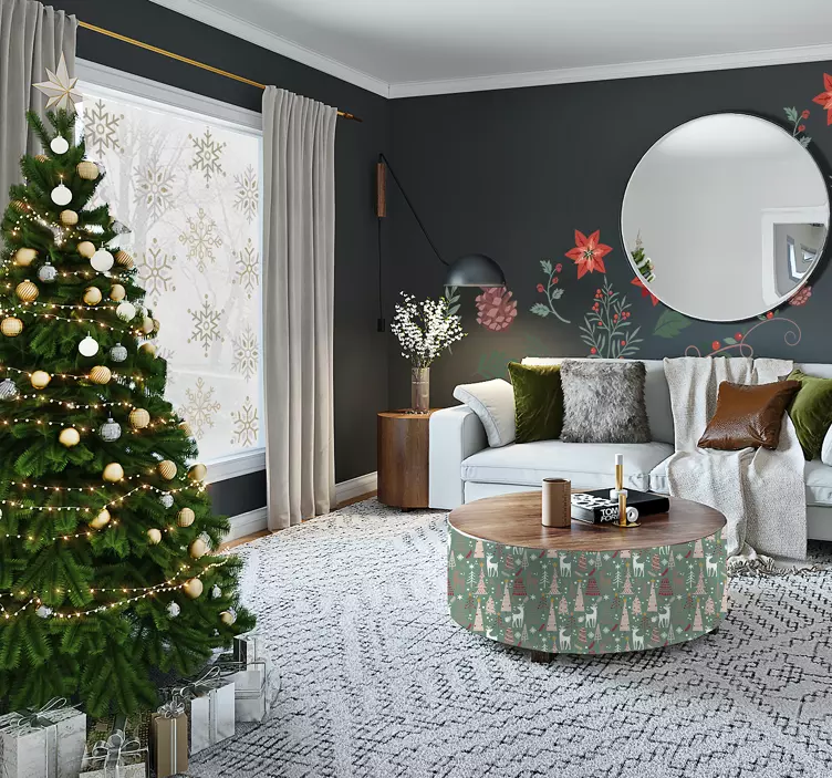 Pegatinas de navidad Conjunto de copos de nieve dorados - TenVinilo