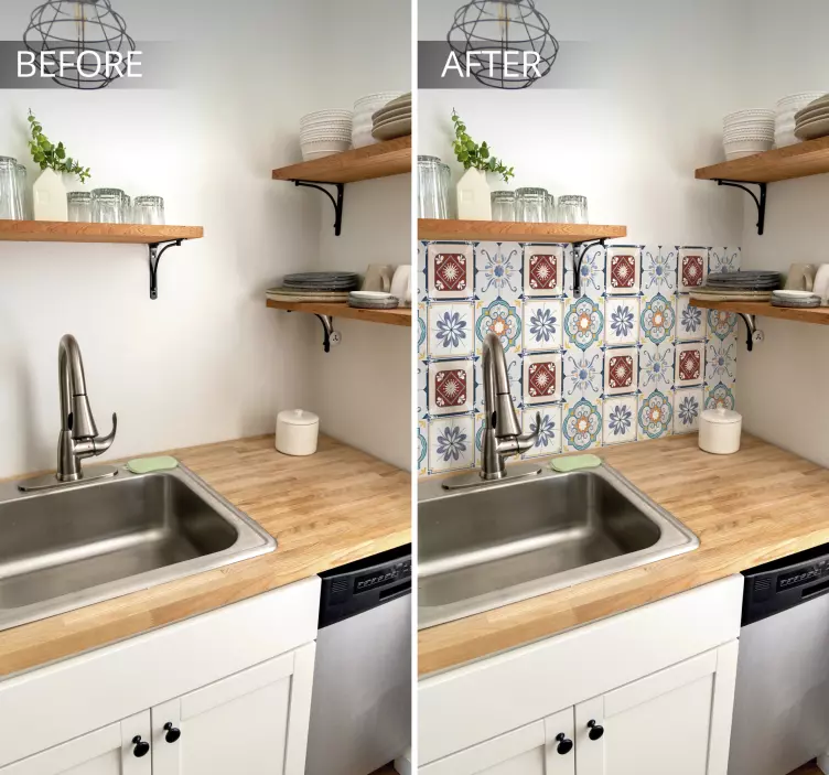 Azulejos adhesivo Hermoso estilo de cemento - TenVinilo