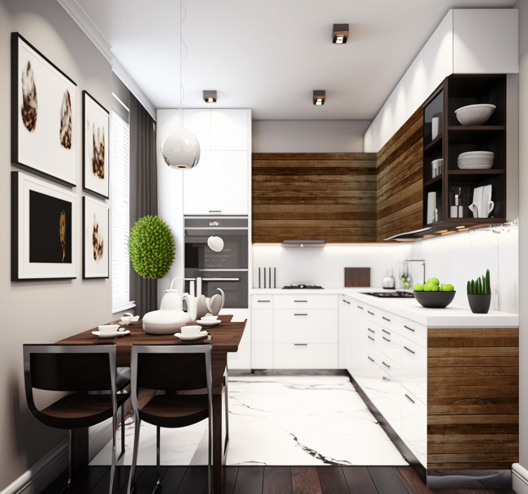 Vinilo para mueble listones de madera - TenVinilo