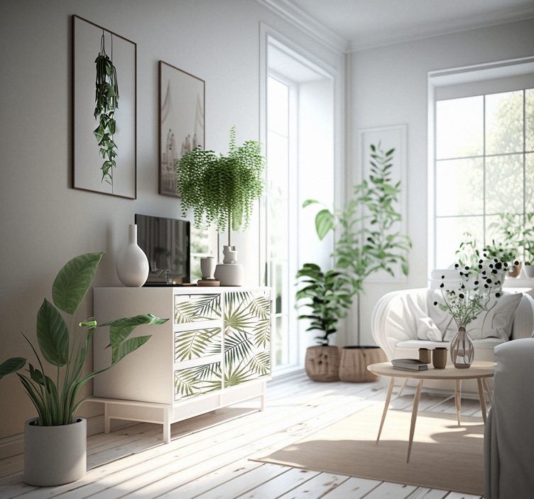 Vinilo para mueble hojas de palmera Las hojas de palmera son larg - TenVinilo