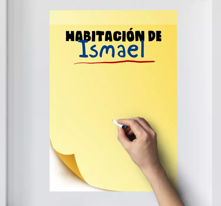 Vinilo para puerta post-it de PizarraEscriba sus ideas aquí y com - TenVinilo