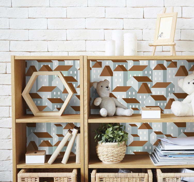 Vinilo para mueble ilustración de un puebloIlustración de una ald - TenVinilo