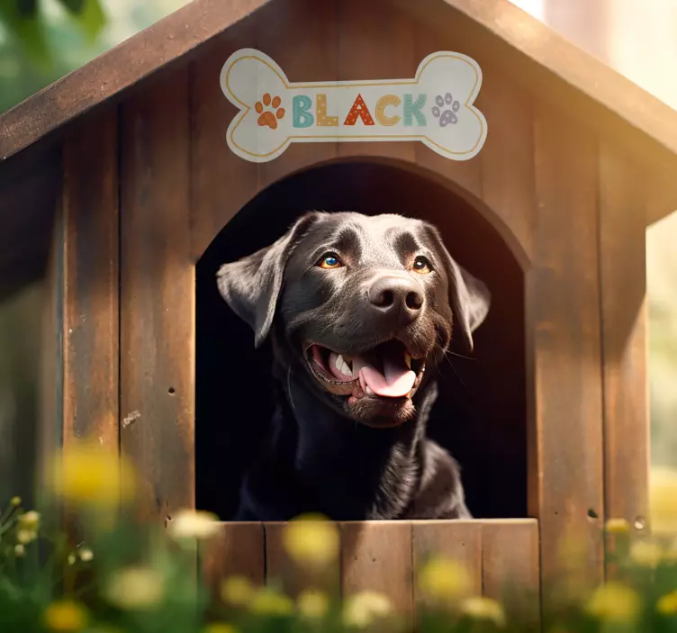 Vinilo mascota nombre de la casa de perro - TenVinilo