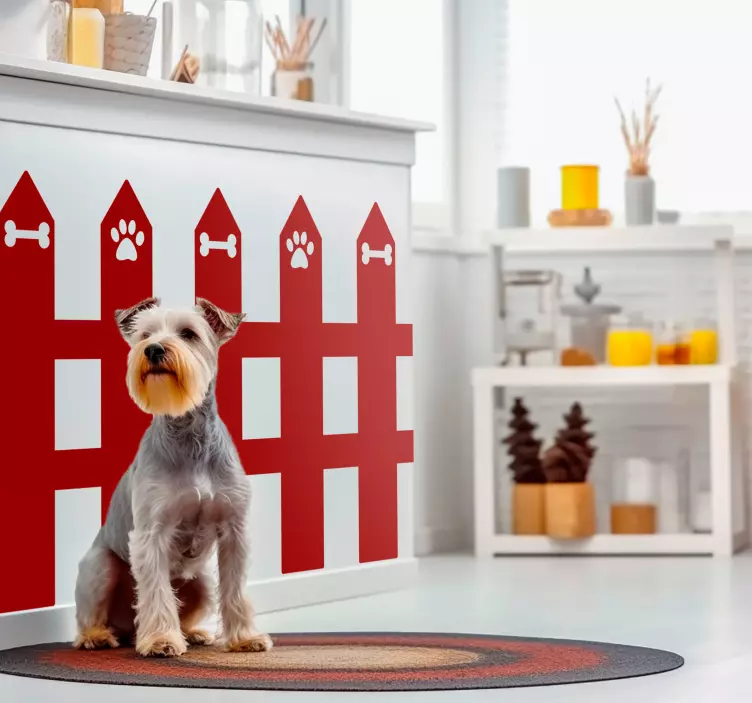 Vinilo mascota cerca de jardín - TenVinilo