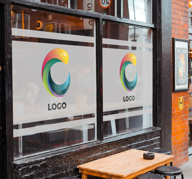 Vinilo escaparate logotipo impreso en translúcido - TenVinilo