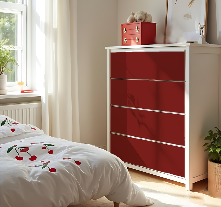 Vinilo adhesivo rojo cereza mate - TenVinilo