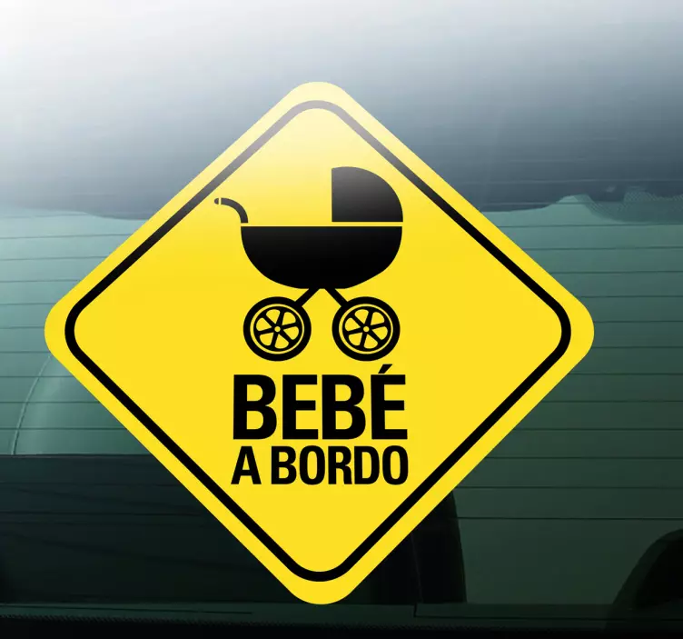Pegatina bebé a bordo carrito - TenVinilo