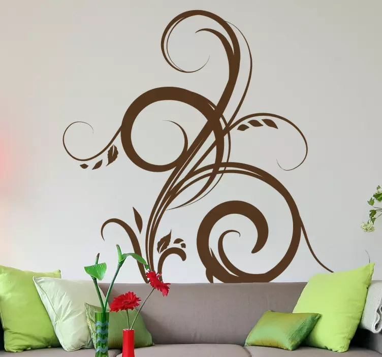 Adhesivo decorativo planta filigrana - TenVinilo