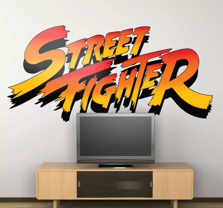 Vinilo gamer infantil letras street fighter - TenVinilo