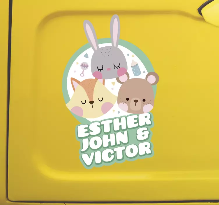 Pegatina personalizada para coche con animales - TenVinilo