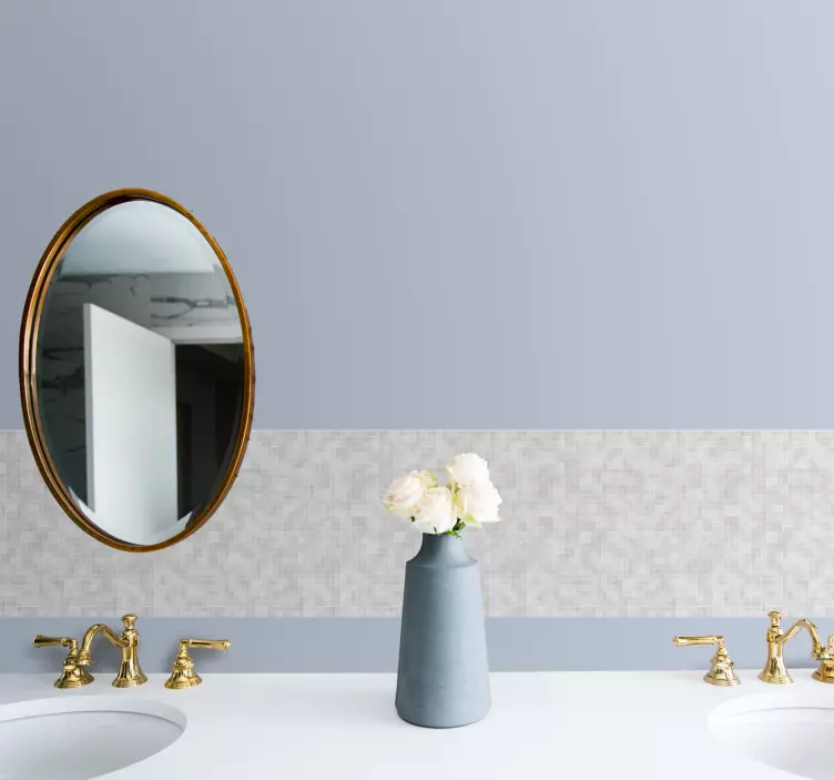 Azulejos adhesivo Mosaico de azulejos gris blanco - TenVinilo