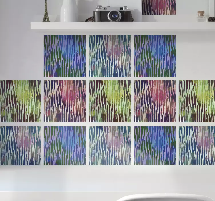 Azulejos adhesivos textura cebra abstracta - TenVinilo