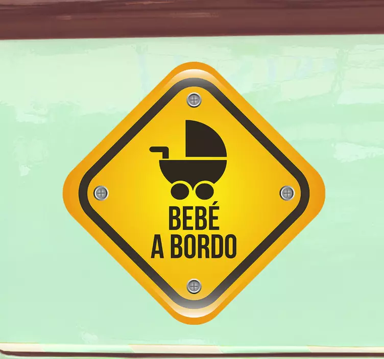 Pegatina bebé a bordo advertencia carrito bebé - TenVinilo