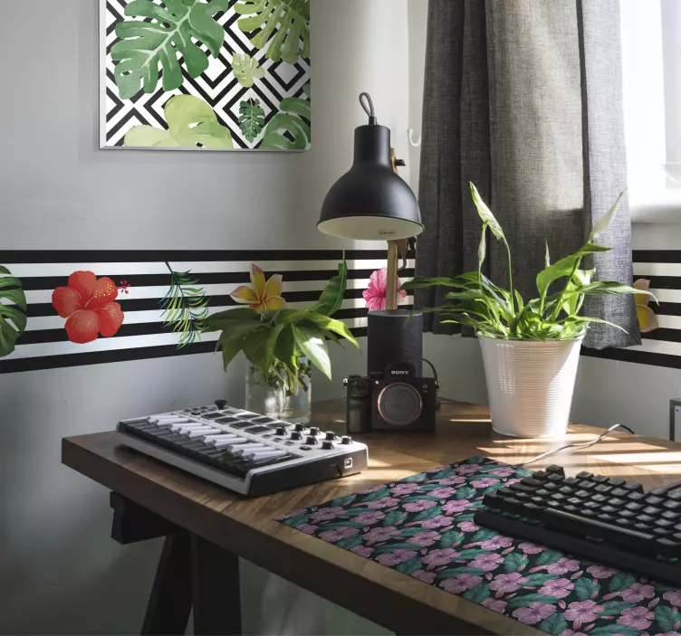 Vinilo para comedor Cenefa estampado jungla - TenVinilo