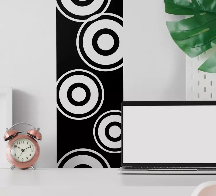 Cenefa adhesiva Círculos retro monocolor - TenVinilo