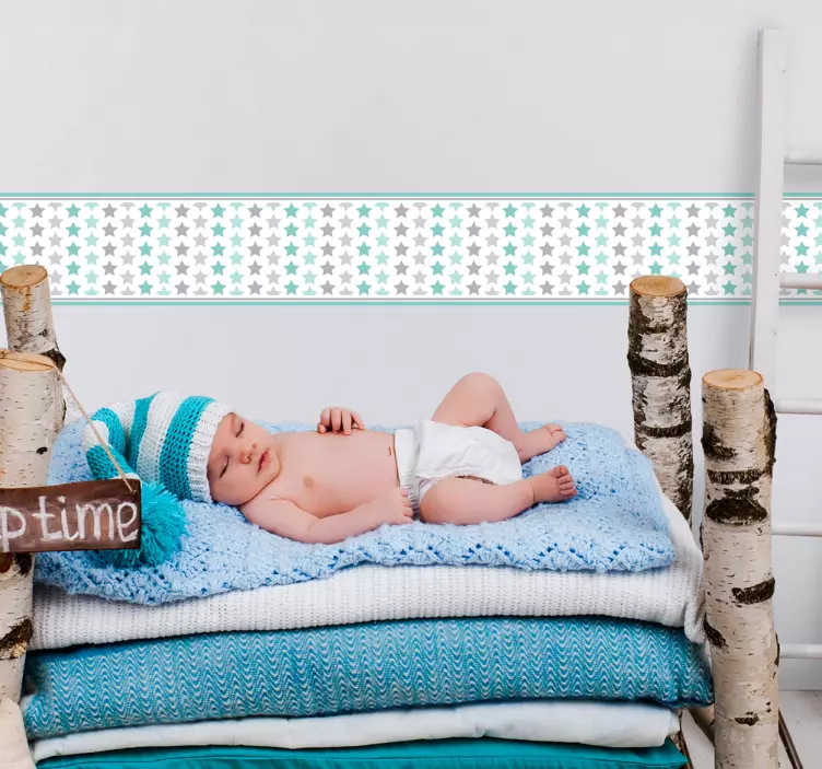 Cenefas infantiles pared estrellas - TenVinilo