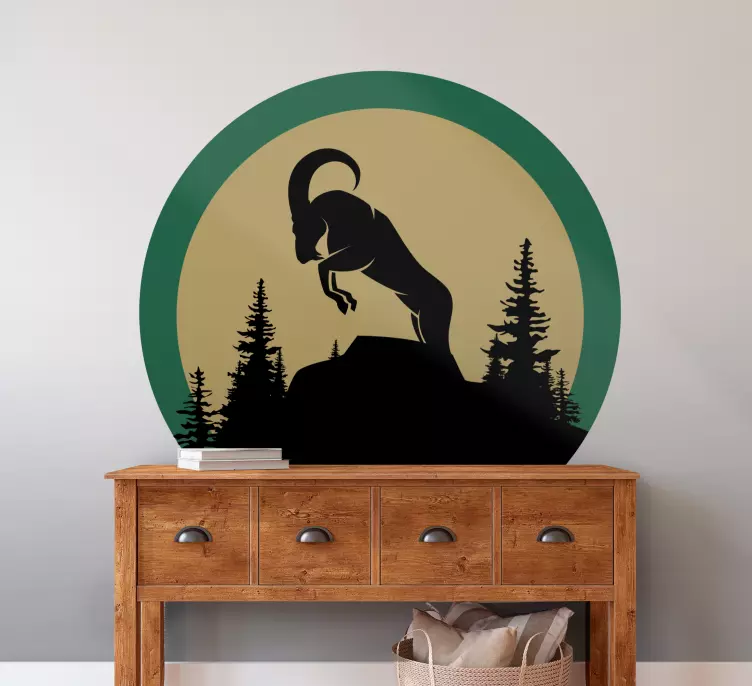 Vinilo naturaleza Cabra montesa en la montaña - TenVinilo