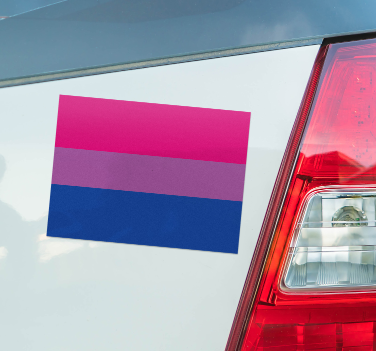 Pegatina coche bandera bisexual - TenVinilo