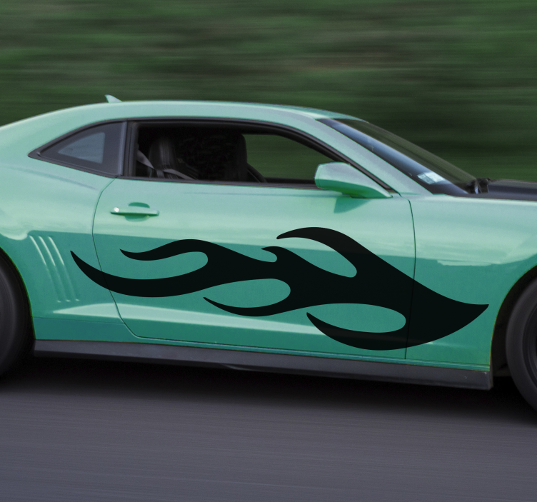 Pegatina coche diseño gráfico de llamas - TenVinilo