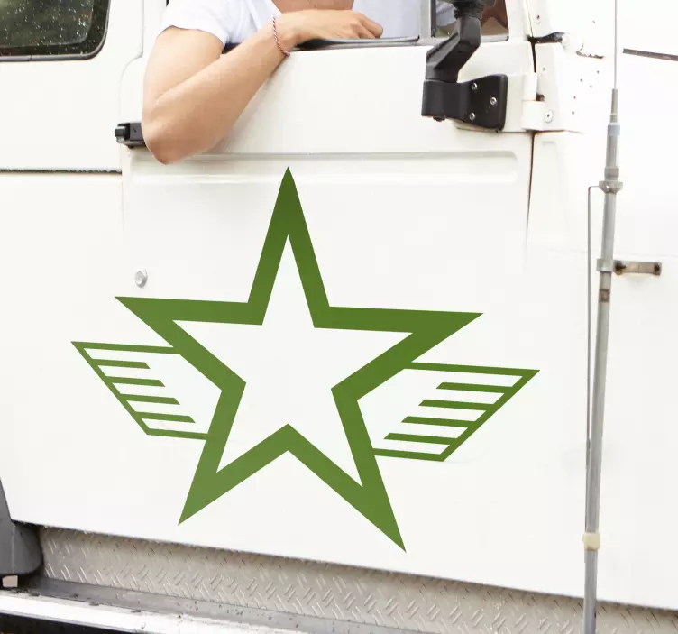 Pegatina coche estrella del ejército - TenVinilo