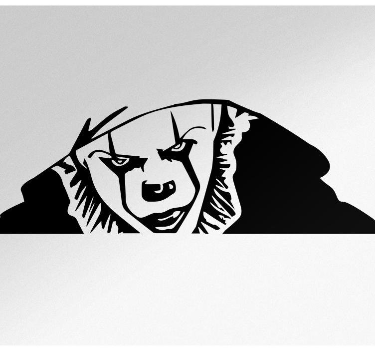 Pegatina coche figura de payaso espeluznante - TenVinilo