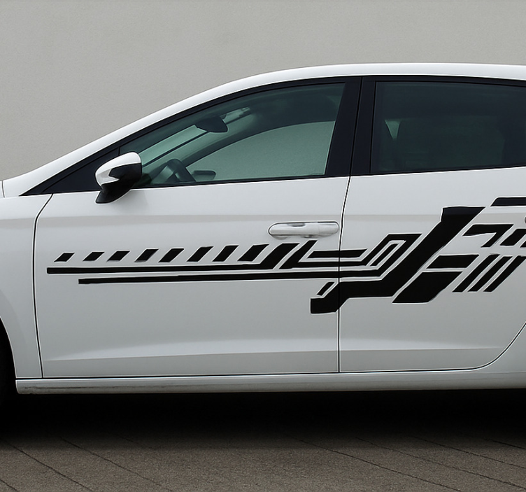 Pegatina coche rayas negras tribales - TenVinilo