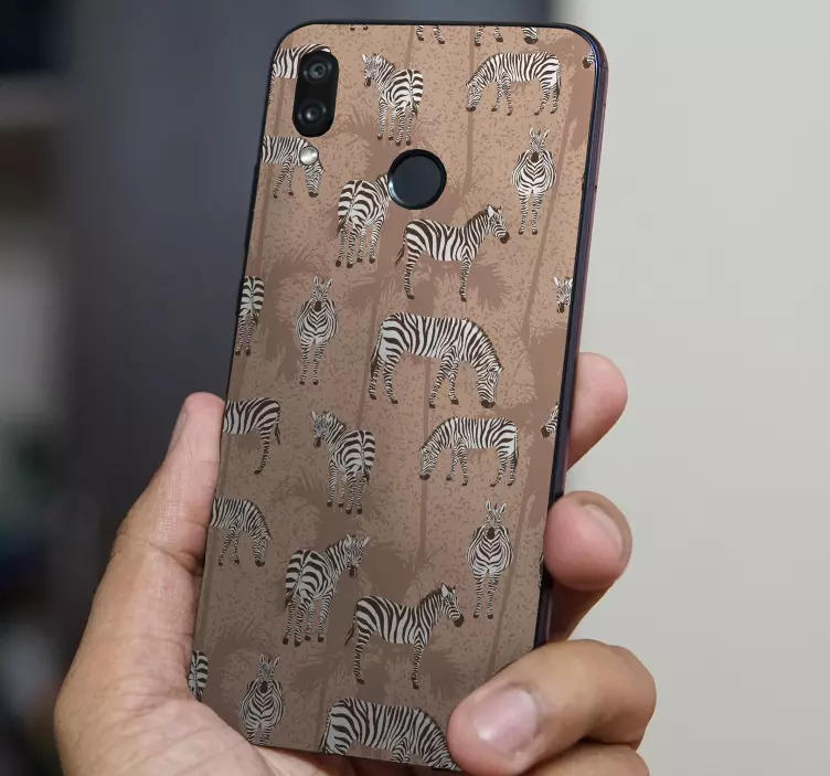 Pegatina Huawei cubierta con estampado de cebra - TenVinilo