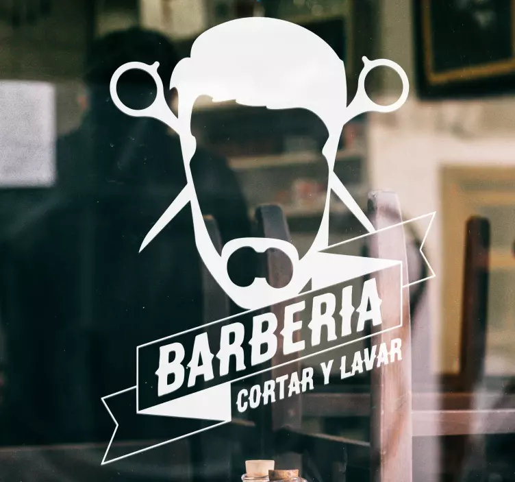 Vinilo de moda barbería con hombre  - TenVinilo