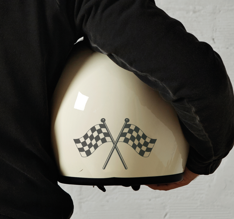 Pegatina moto diseño de banderas de carreras - TenVinilo