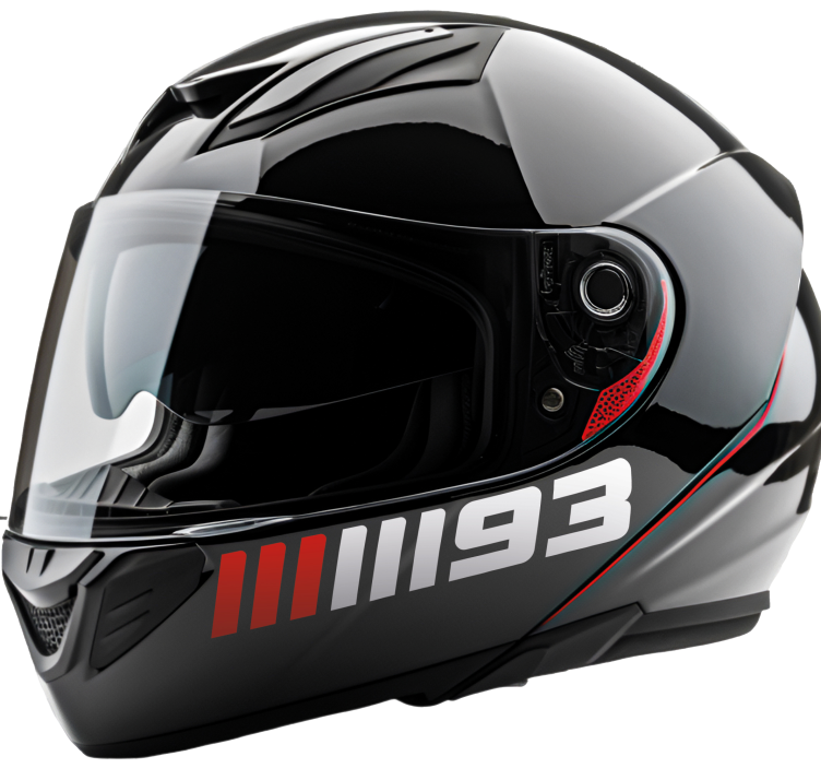 Pegatina moto diseño de números personalizados - TenVinilo