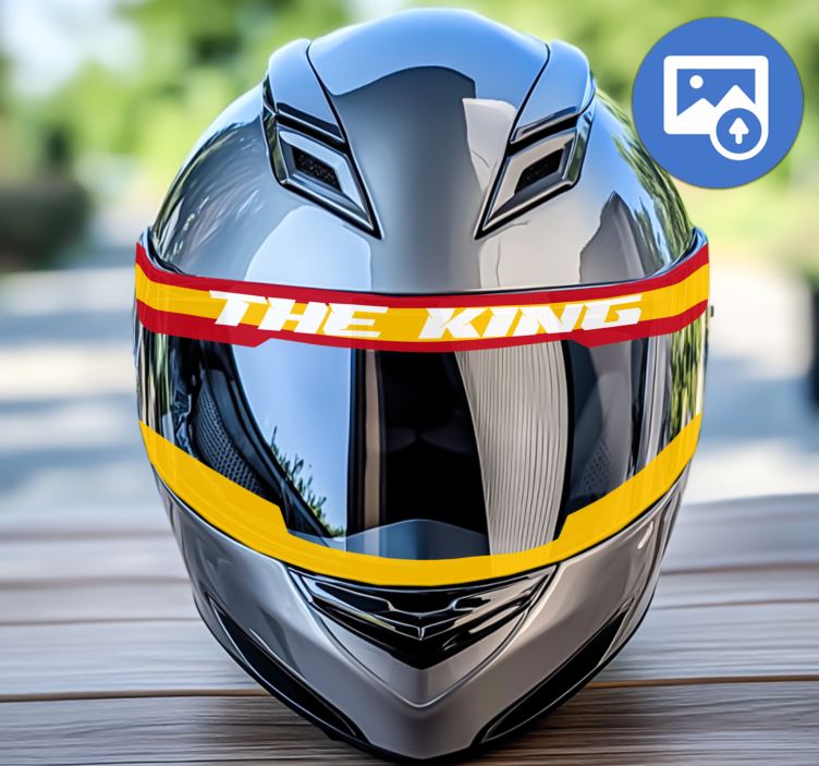 Pegatina moto diseño de visera de casco con bandera - TenVinilo