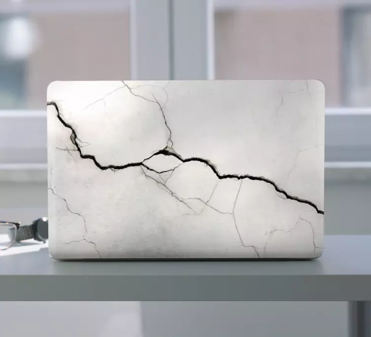 Vinilo para portátiles Bonito fondo gris grietas - TenVinilo