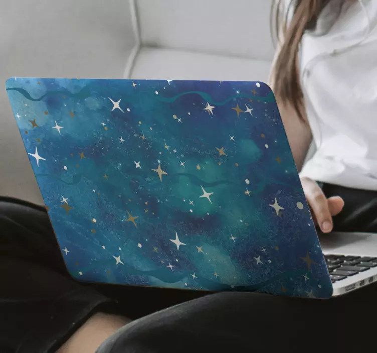 Vinilo para portátiles Brillo azul con estrellas - TenVinilo