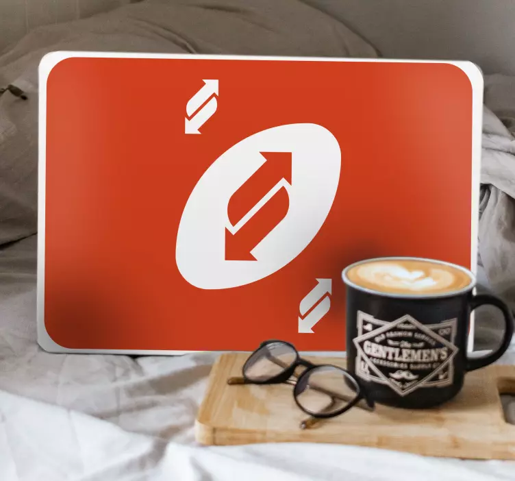 Vinilo para portátiles Las tarjetas uno regresan en color rojo - TenVinilo