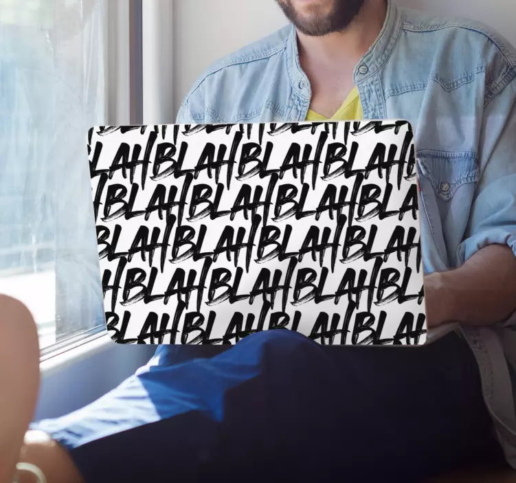 Vinilo para portátiles Patrón de texto bla - TenVinilo