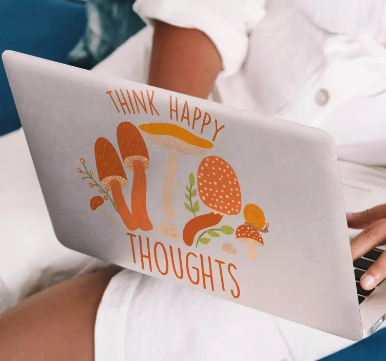 Vinilo para portátiles Pensar pensamientos felices hongos - TenVinilo