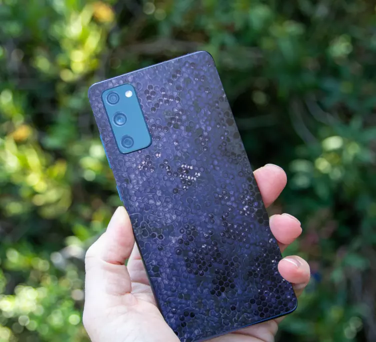 Sticker para Samsung Hexágonos 3d azules - TenVinilo