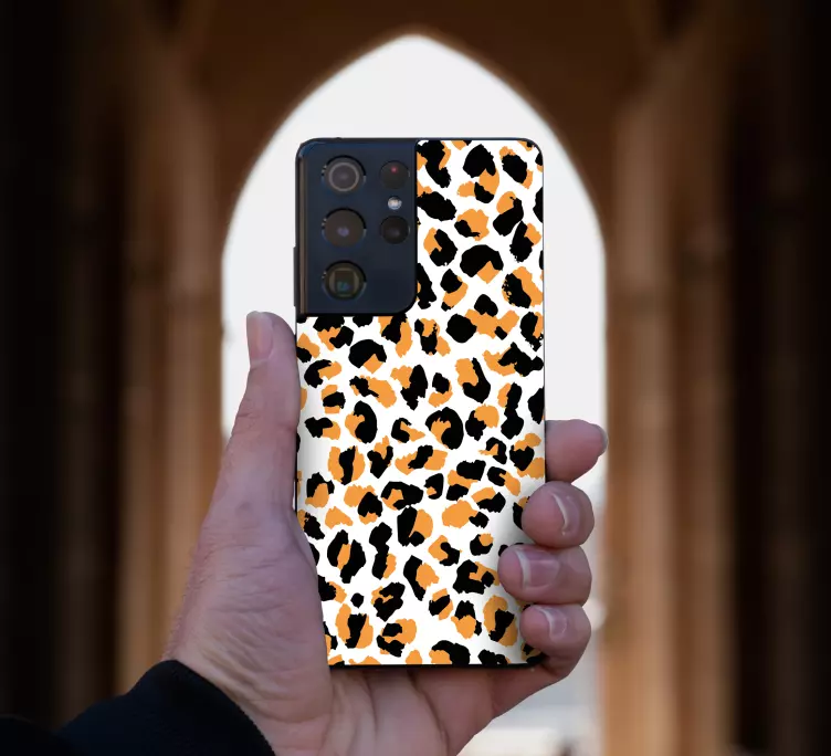 Sticker para Samsung Piel de leopardo blanco - TenVinilo